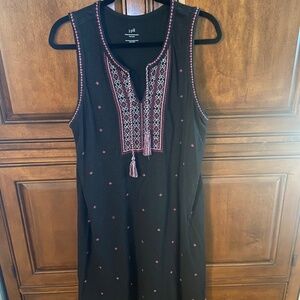 J Jill Embroidered Sleeveless Knit Dress